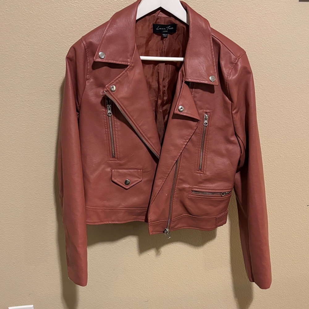 Love Tree Terracotta Leather Jacket